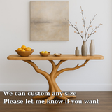Handcrafted Solid Wood Console Table with Tree Branch Design – Organic Modern Entryway Furniture