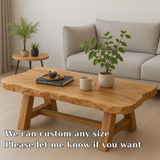 Handcrafted Solid Wood Coffee Table with Live Edge Design – Rustic Minimalist Centerpiece