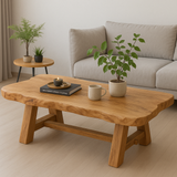 Handcrafted Solid Wood Coffee Table with Live Edge Design – Rustic Minimalist Centerpiece