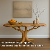 Handcrafted Solid Wood Console Table with Organic Tree Shape – Modern Natural Art Furniture