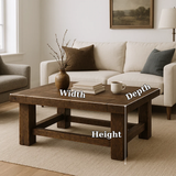 Handcrafted Solid Wood Coffee Table – Rustic Farmhouse Design with Timeless Character