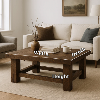 Handcrafted Solid Wood Coffee Table – Rustic Farmhouse Design with Timeless Character