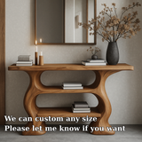 Handcrafted Solid Wood Console Table with Organic Flow Design – Modern Sculptural Accent