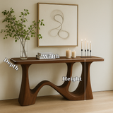 Handcrafted Solid Wood Console Table with Sculptural Wave Legs – Modern Minimalist Design