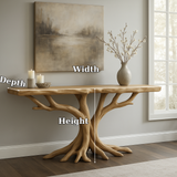 Handcrafted Solid Wood Console Table – Double Root Organic Design for Modern Natural Interiors