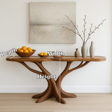 Handcrafted Solid Wood Console Table – Modern Organic Tree Branch Design for Home Décor