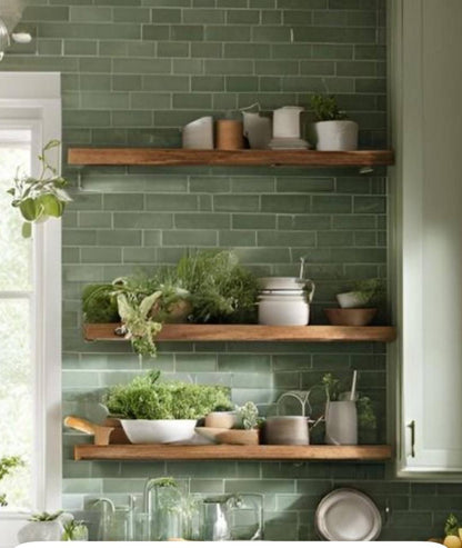 Handcrafted Solid Wood Floating Vanity – Rustic Oak Wall-Mounted Bathroom Cabinet with Drawers and Shelf