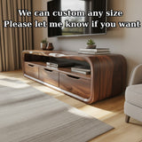 Handcrafted Solid Wood TV Stand with Smooth Curved Edges and Minimalist Storage Design